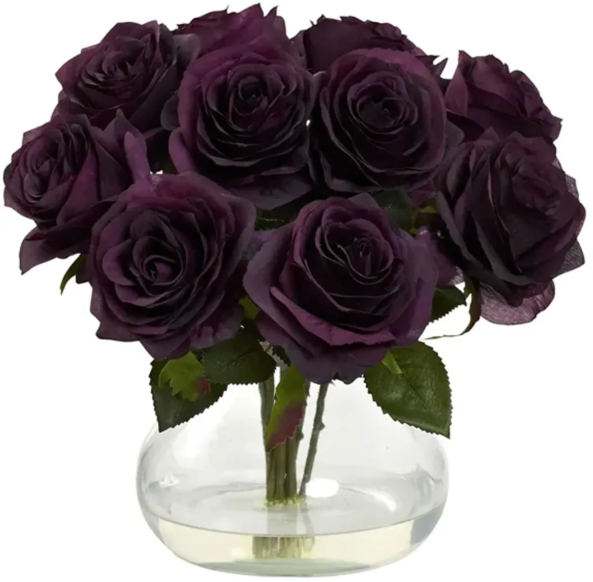 Purple Rose Arrangement with Vase in Purple Elegance by Bellanest