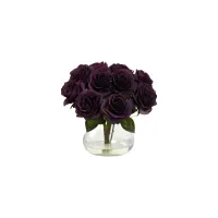 Purple Rose Arrangement with Vase in Purple Elegance by Bellanest