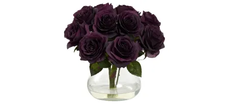 Purple Rose Arrangement with Vase in Purple Elegance by Bellanest