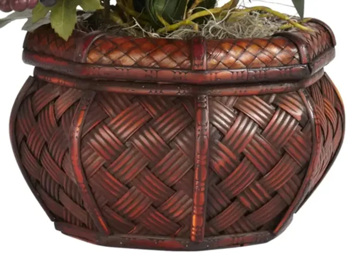 Cymbidium with Decorative Vase Silk Arrangement