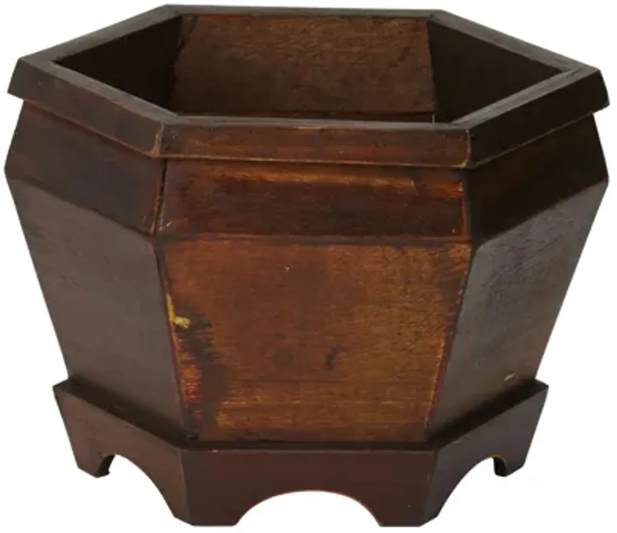 Wooden Hexagon Decorative Planter: Set of 3