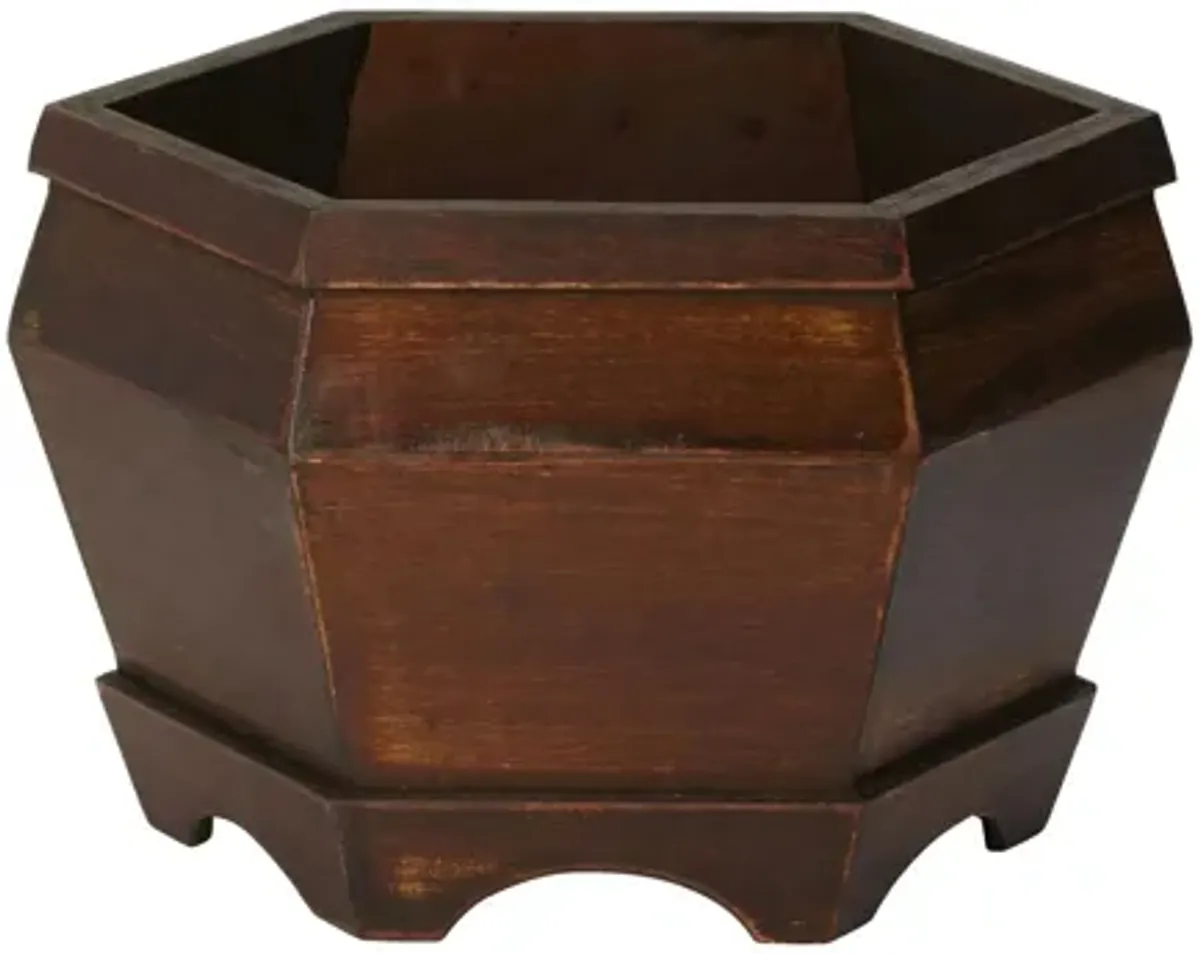 Wooden Hexagon Decorative Planter: Set of 3