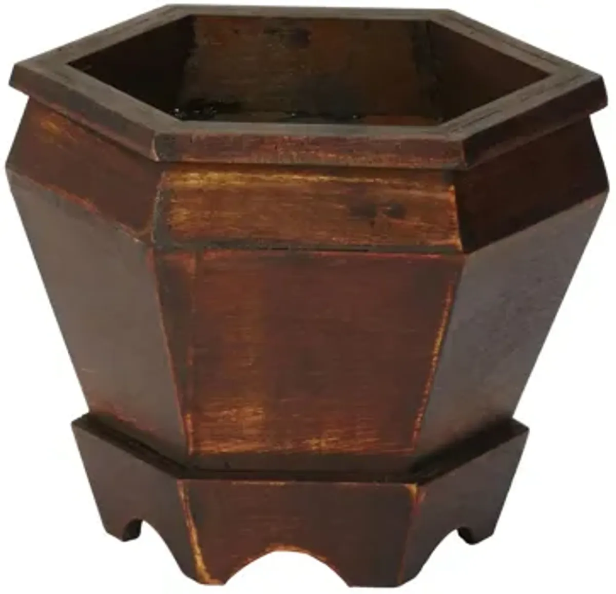 Wooden Hexagon Decorative Planter: Set of 3