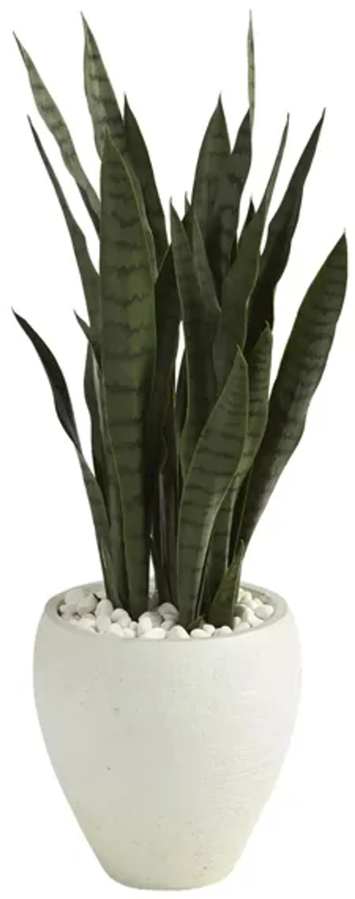 Sansevieria Artificial Plant in White Planter in Green by Bellanest