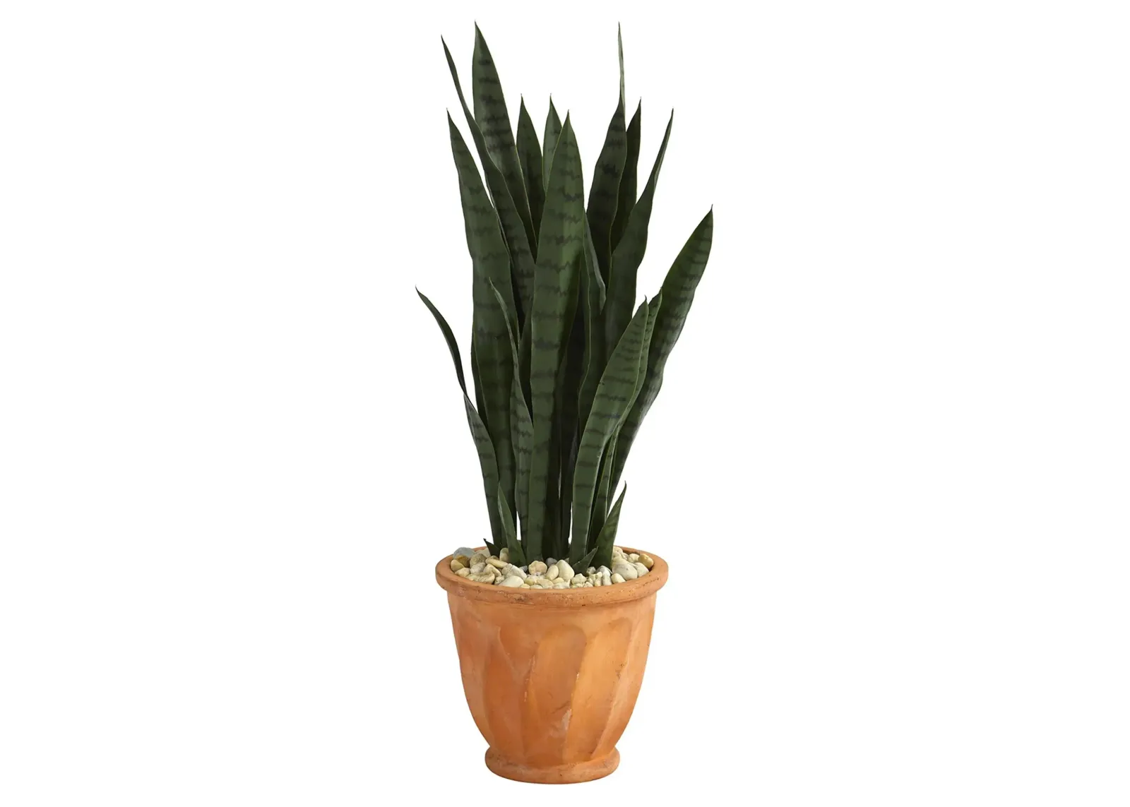 Sansevieria Artificial Plant in Terra-Cotta Planter in Green by Bellanest