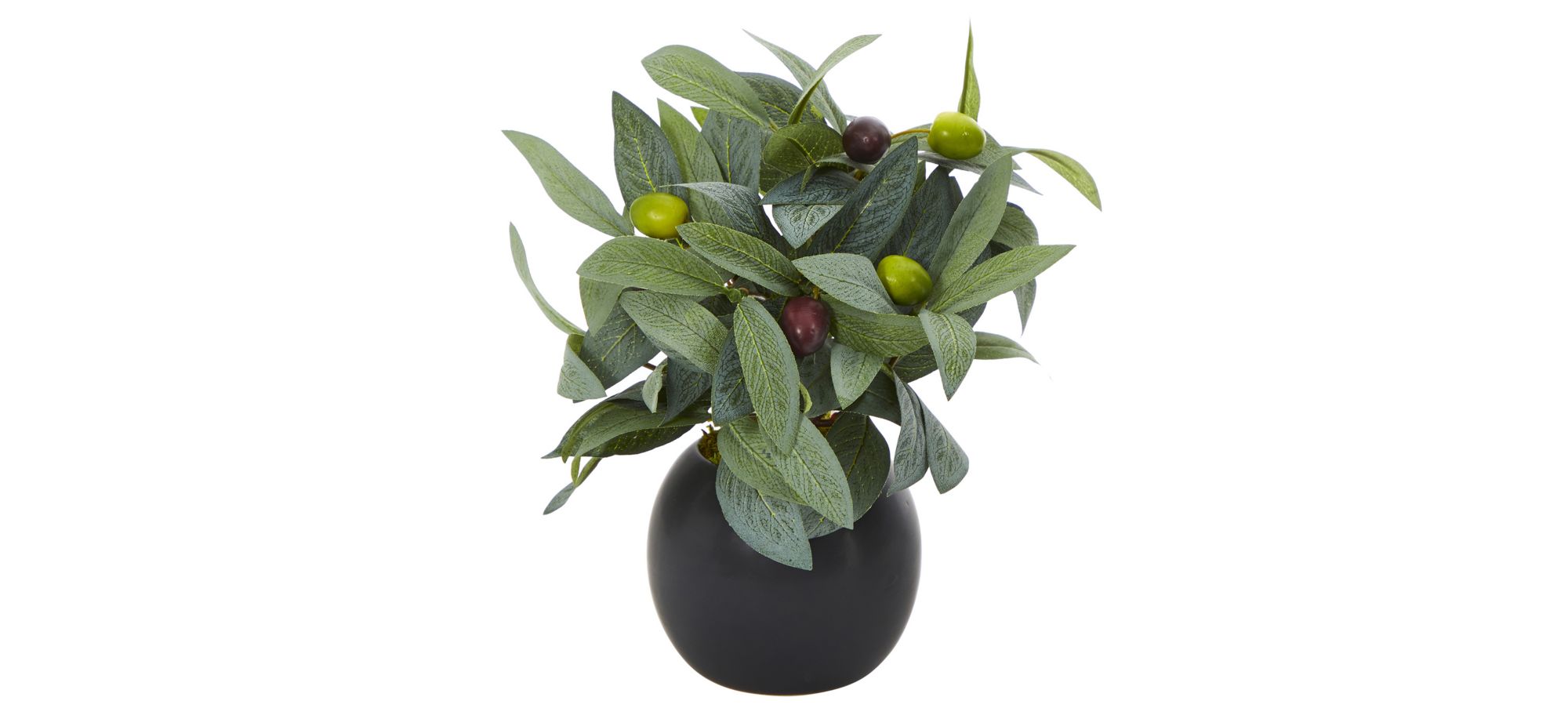 Olive Artificial Plant in Black Planter in Green by Bellanest