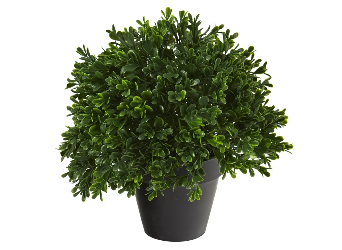 Boxwood Topiary Artificial Plant UV Resistant (Indoor/Outdoor) in Green by Bellanest