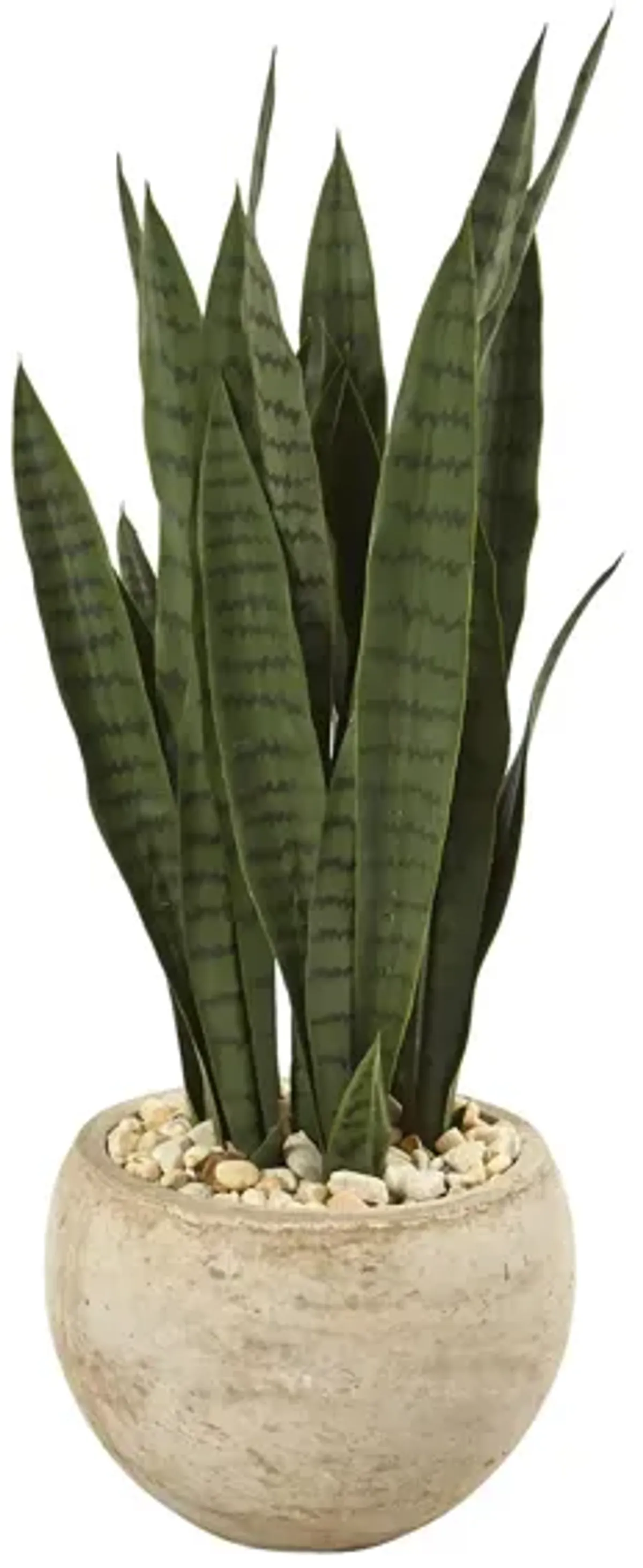 Sansevieria Artificial Plant in Sand Colored Planter