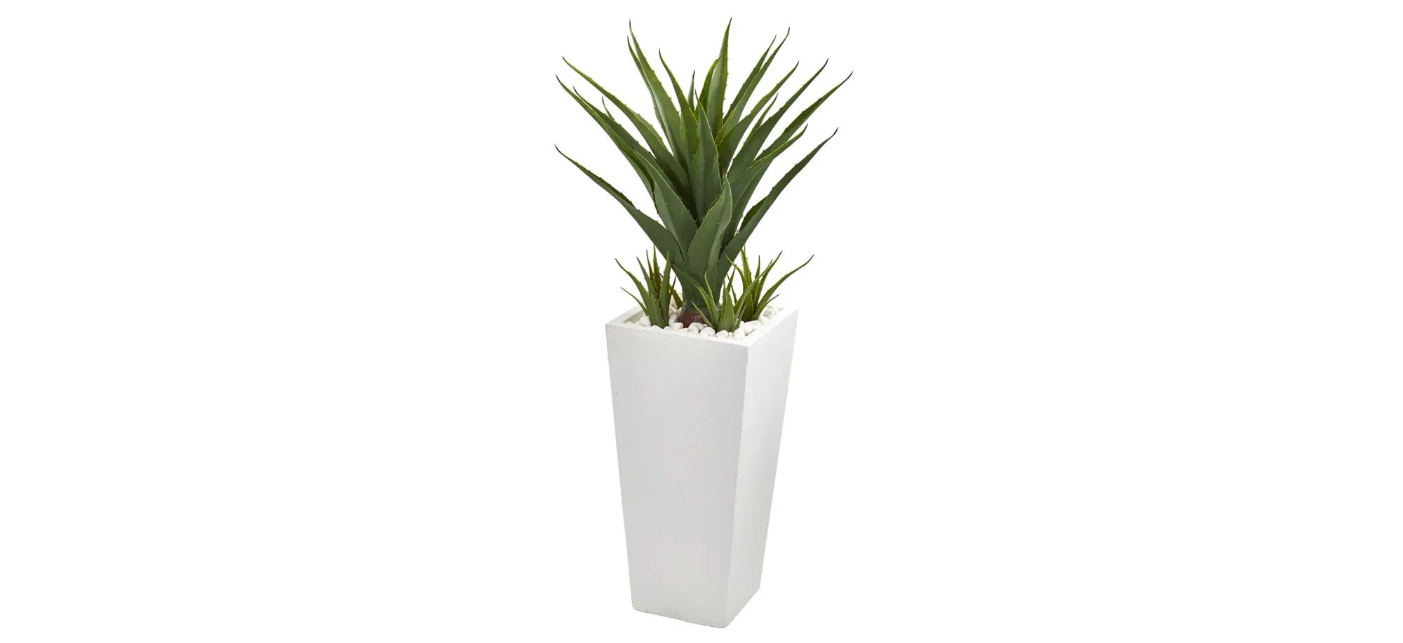 Spiky Agave Artificial Plant in White Planter in Green by Bellanest
