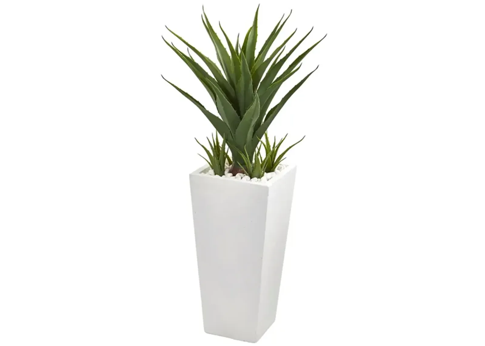 Spiky Agave Artificial Plant in White Planter in Green by Bellanest