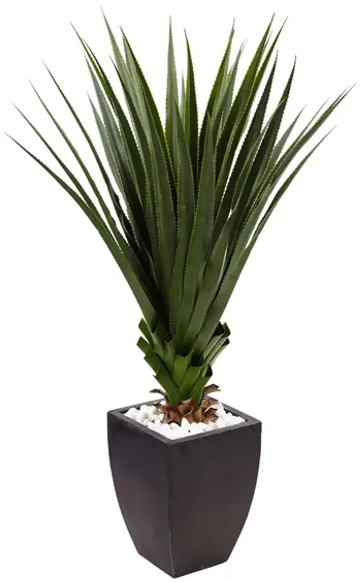 Spiked Agave Artificial Plant in Black Planter (Indoor/Outdoor) in Green by Bellanest