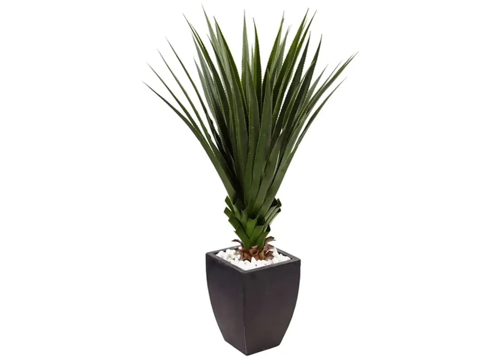 Spiked Agave Artificial Plant in Black Planter (Indoor/Outdoor) in Green by Bellanest