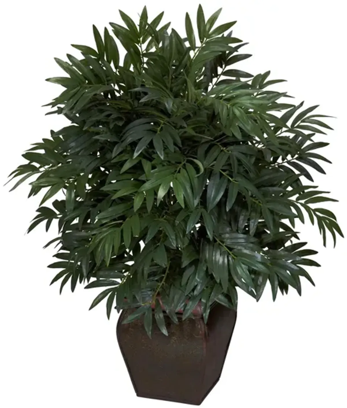 Double Bamboo Palm with Decorative Planter in Green by Bellanest