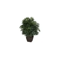 Double Bamboo Palm with Decorative Planter in Green by Bellanest