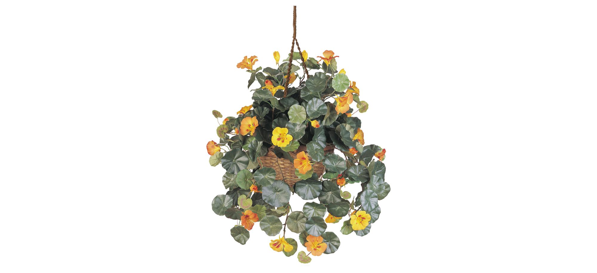 Nasturtium Silk Hanging Basket in Gold by Bellanest