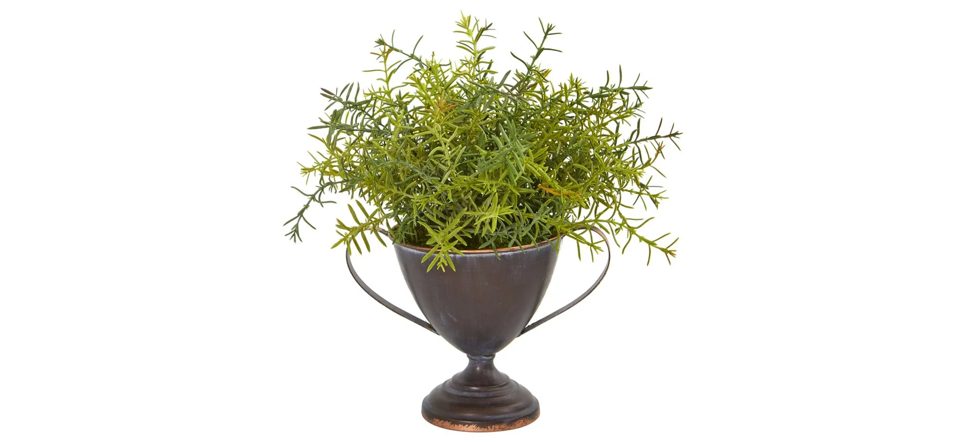 Rosemary Artificial Plant in Metal Goblet in Green by Bellanest