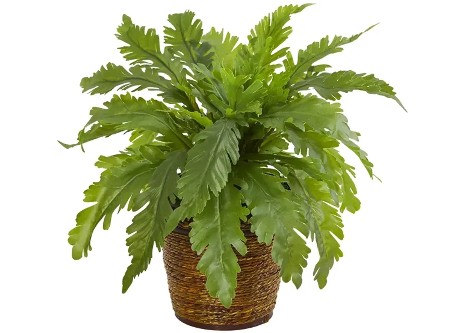 Fern Artificial Plant in Basket in Green by Bellanest