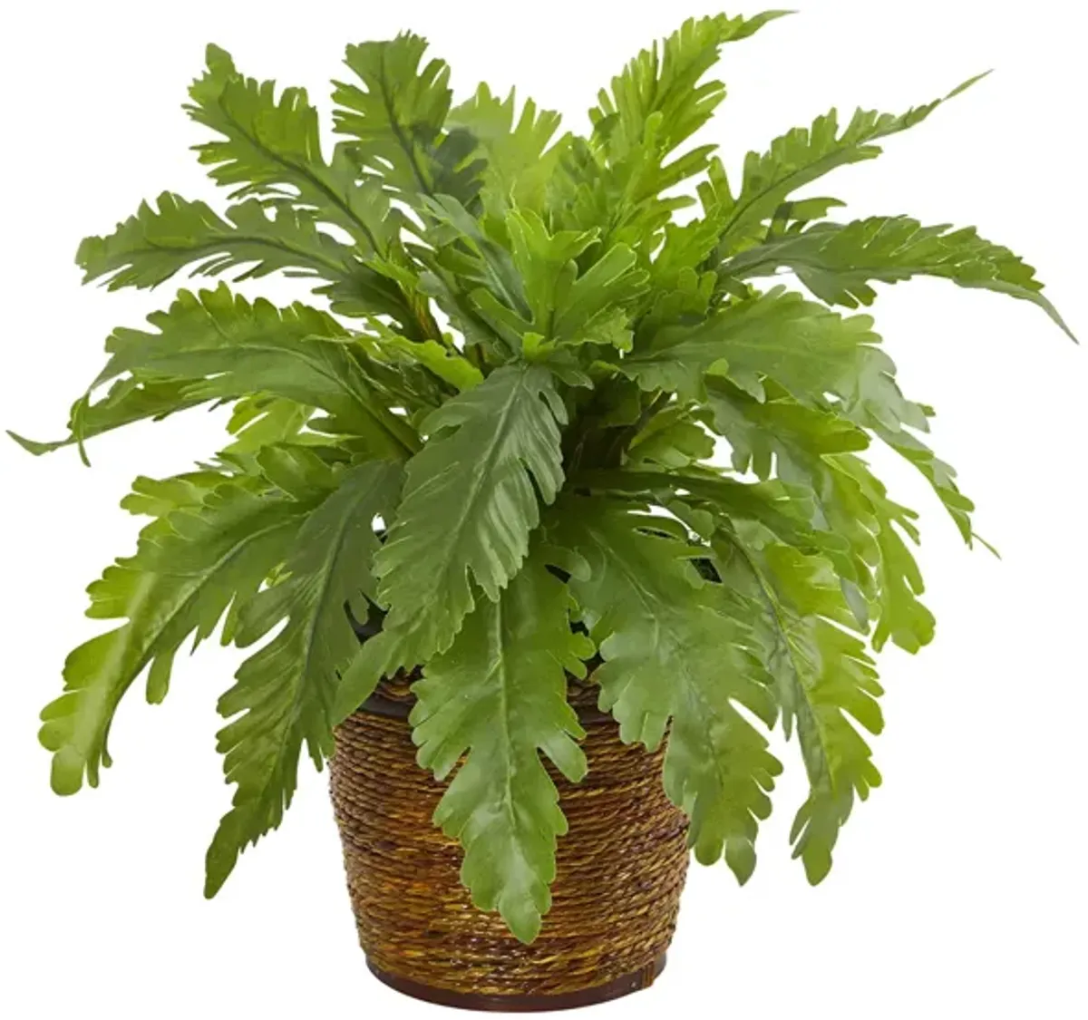 Fern Artificial Plant in Basket in Green by Bellanest