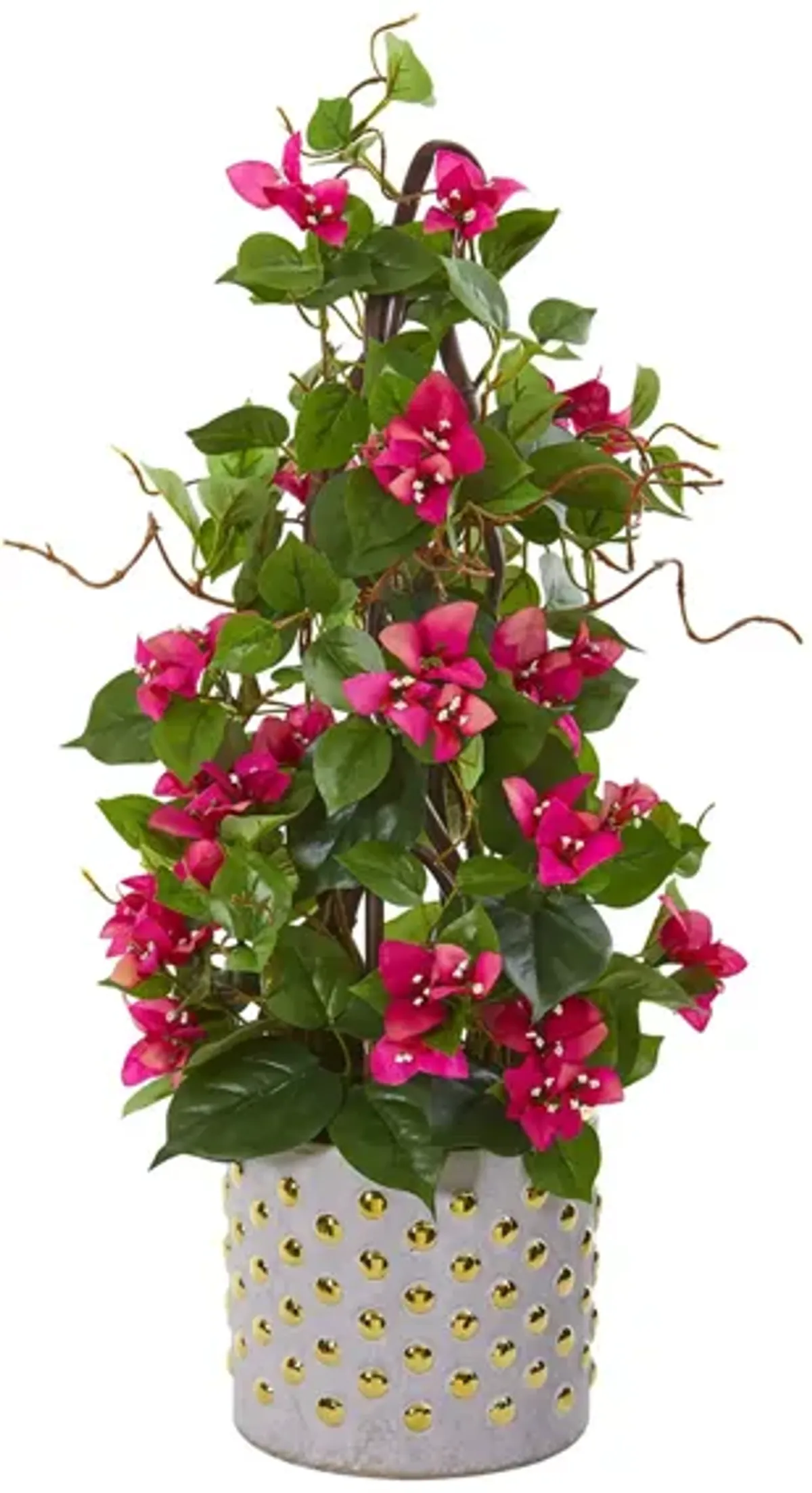 Bougainvillea Artificial Climbing Plant in Designer Vase