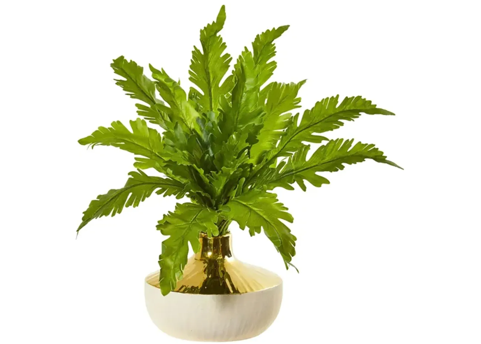 Fern Artificial Plant in Designer Vase in Green by Bellanest