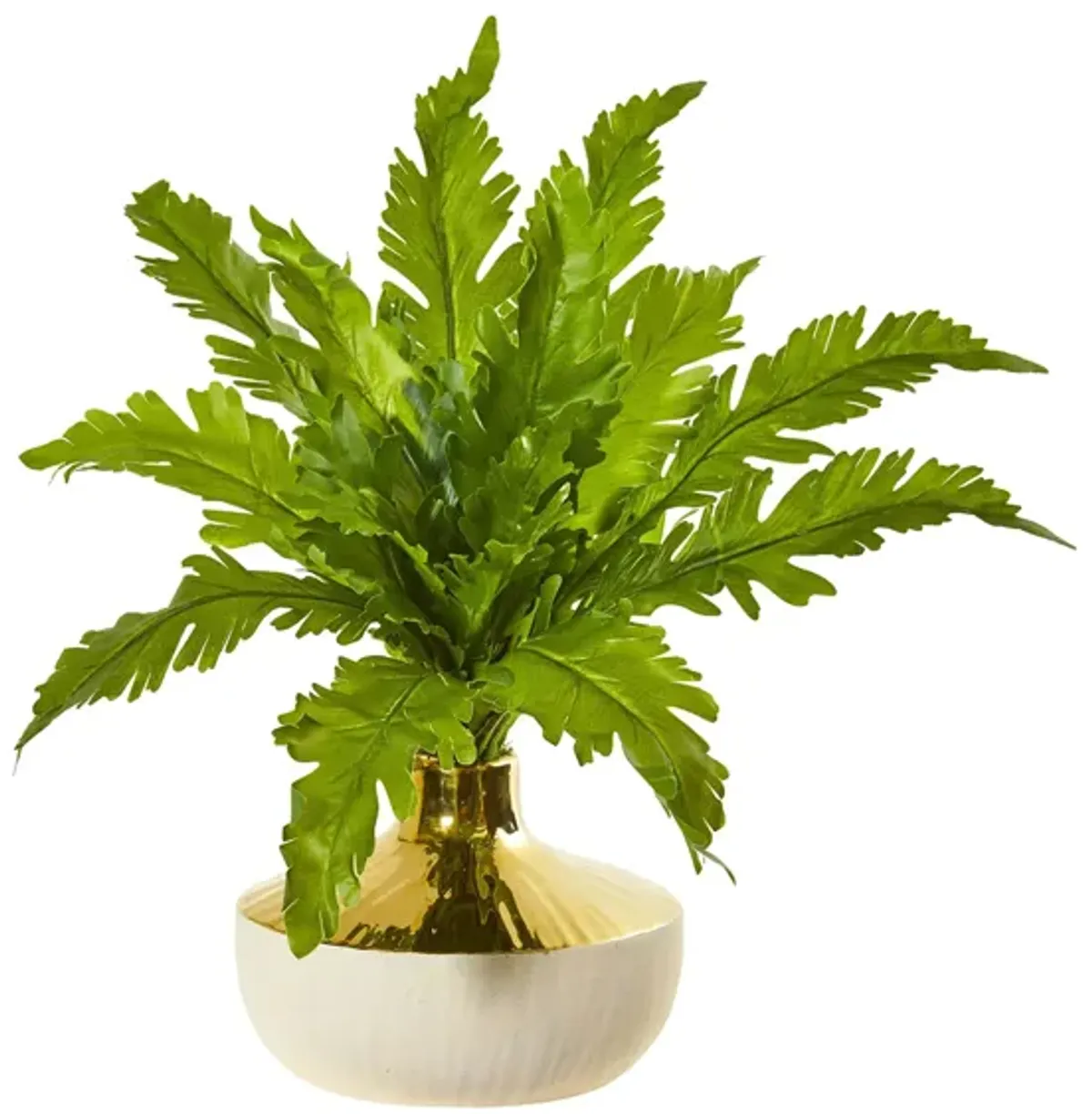 Fern Artificial Plant in Designer Vase in Green by Bellanest