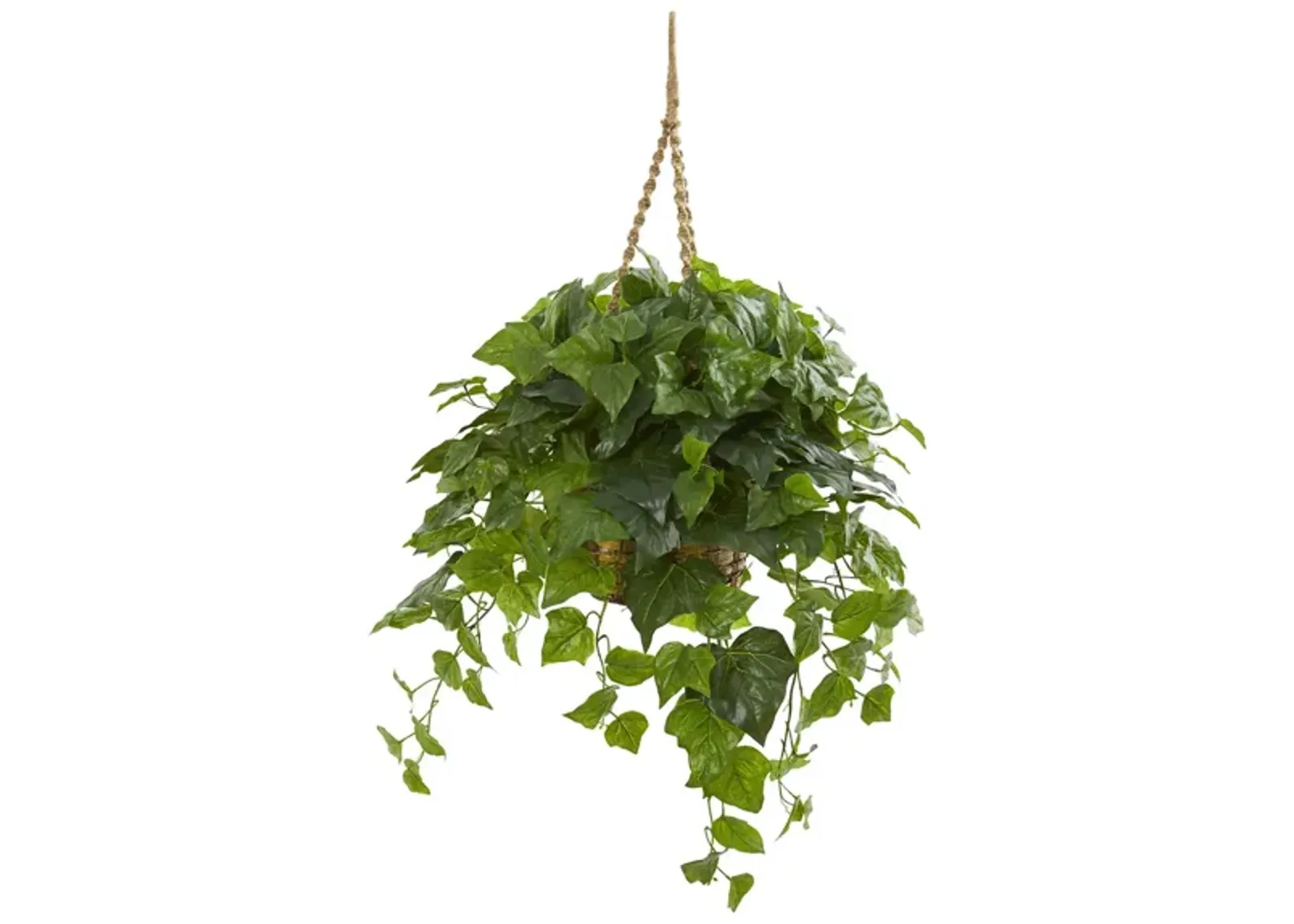 London Ivy Artificial Plant in Hanging Basket in Green by Bellanest