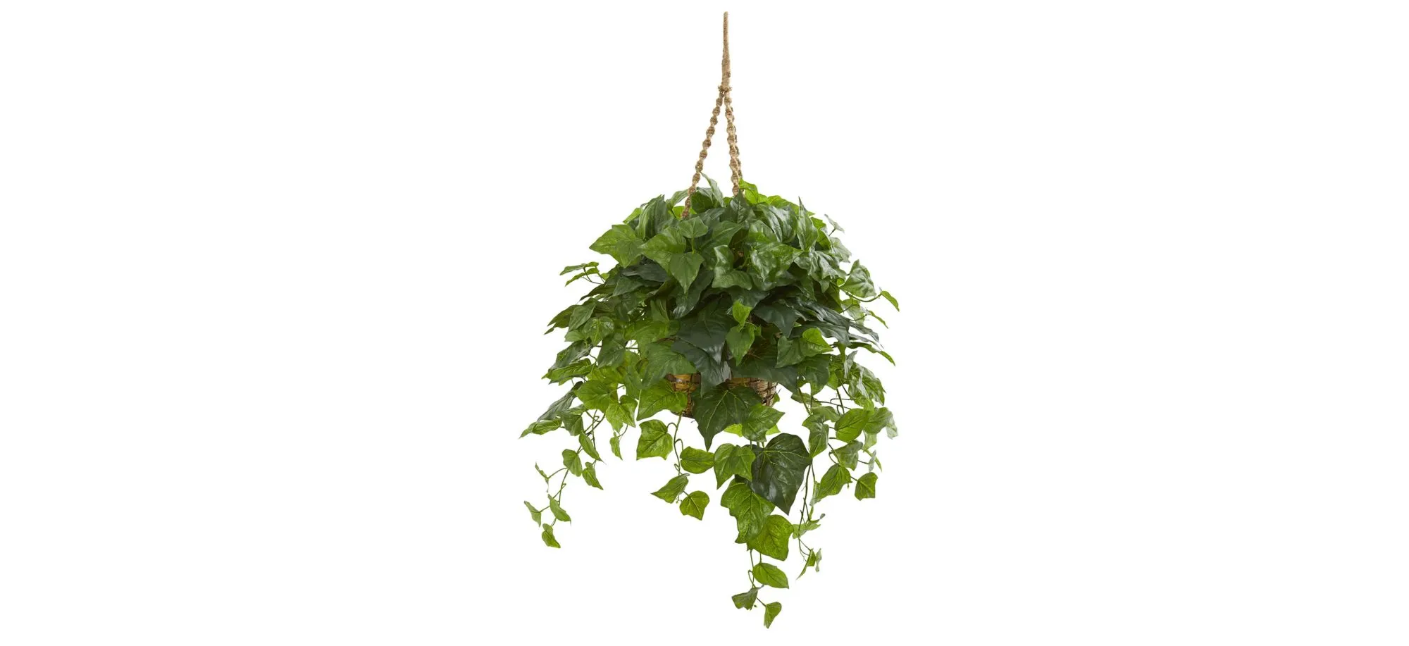 London Ivy Artificial Plant in Hanging Basket in Green by Bellanest
