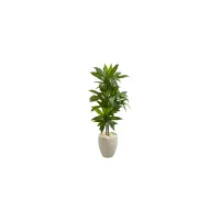 Dracaena Artificial Plant in Sand Colored Planter in Green by Bellanest