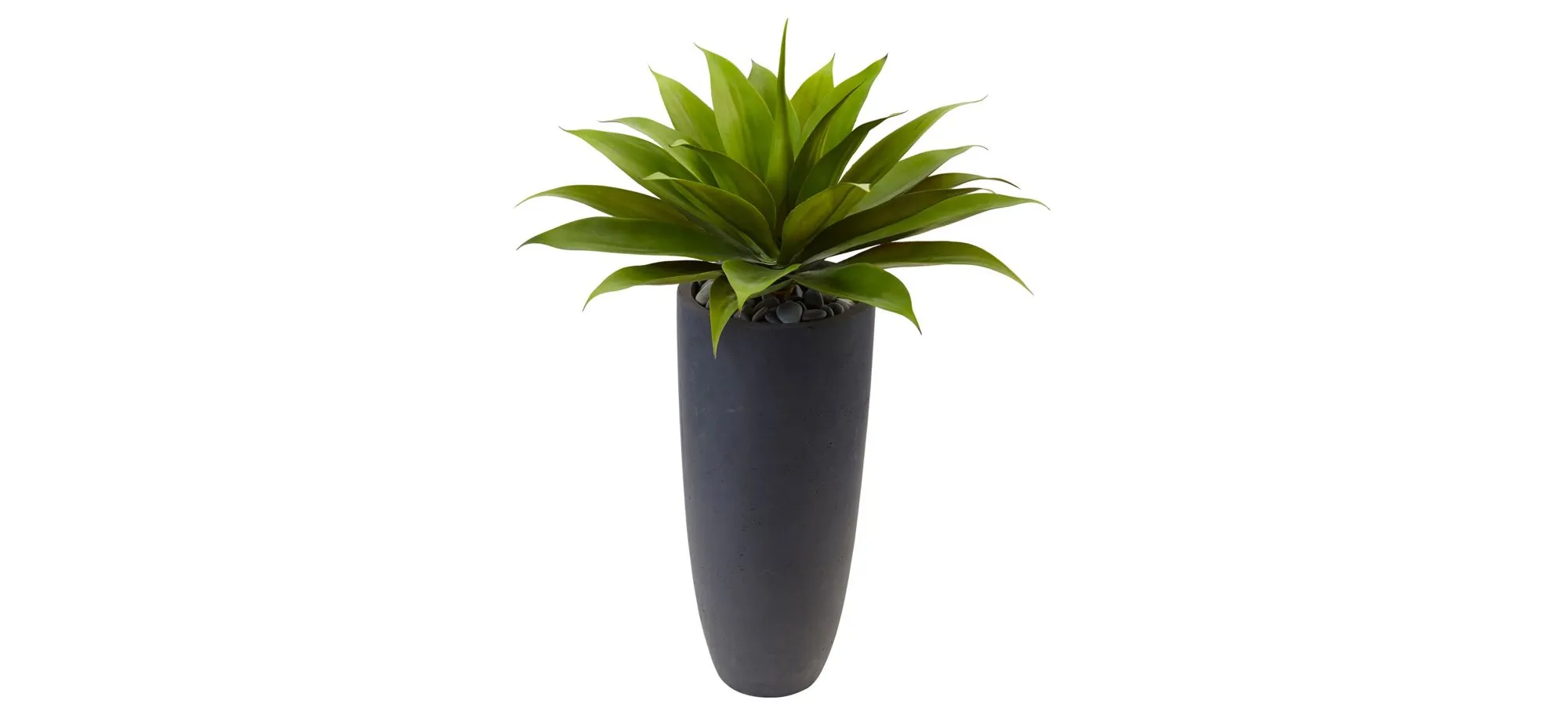 Agave Artificial Plant in Gray Cylinder Planter in Green by Bellanest