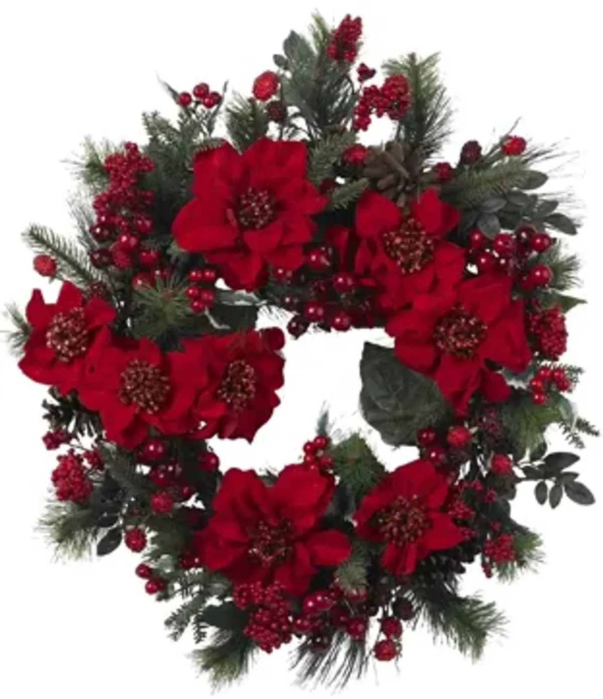 24" Poinsettia Wreath