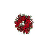 24" Poinsettia Wreath in Red by Bellanest