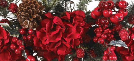30" Holiday Hydrangea Swag in Red by Bellanest