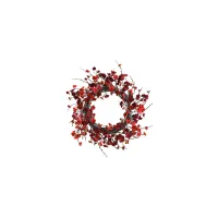 24” Plum Blossom Wreath in Red by Bellanest