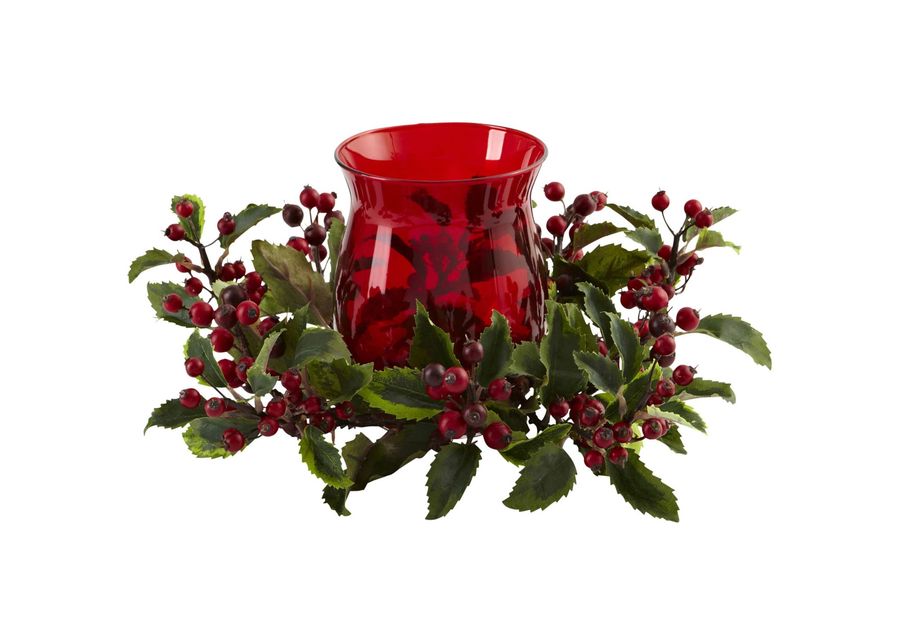 Holly Berry Candelabrum in Red/Green by Bellanest