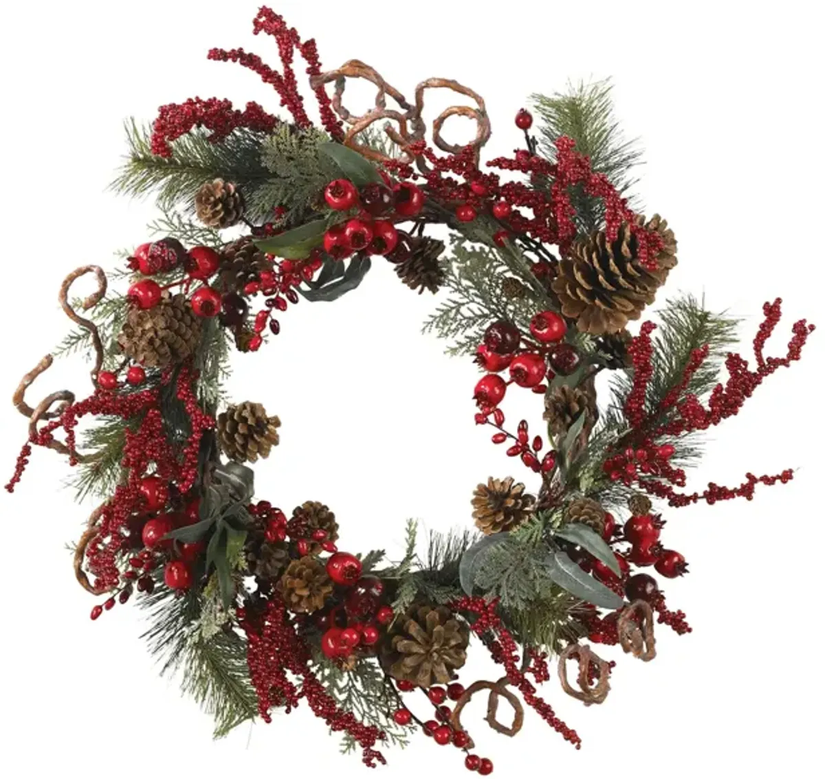 24” Assorted Berry Wreath in Red by Bellanest