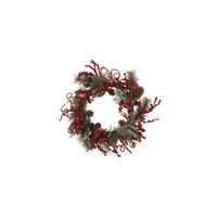 24” Assorted Berry Wreath in Red by Bellanest
