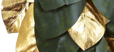 22” Golden Leaf Magnolia Wreath in Green by Bellanest