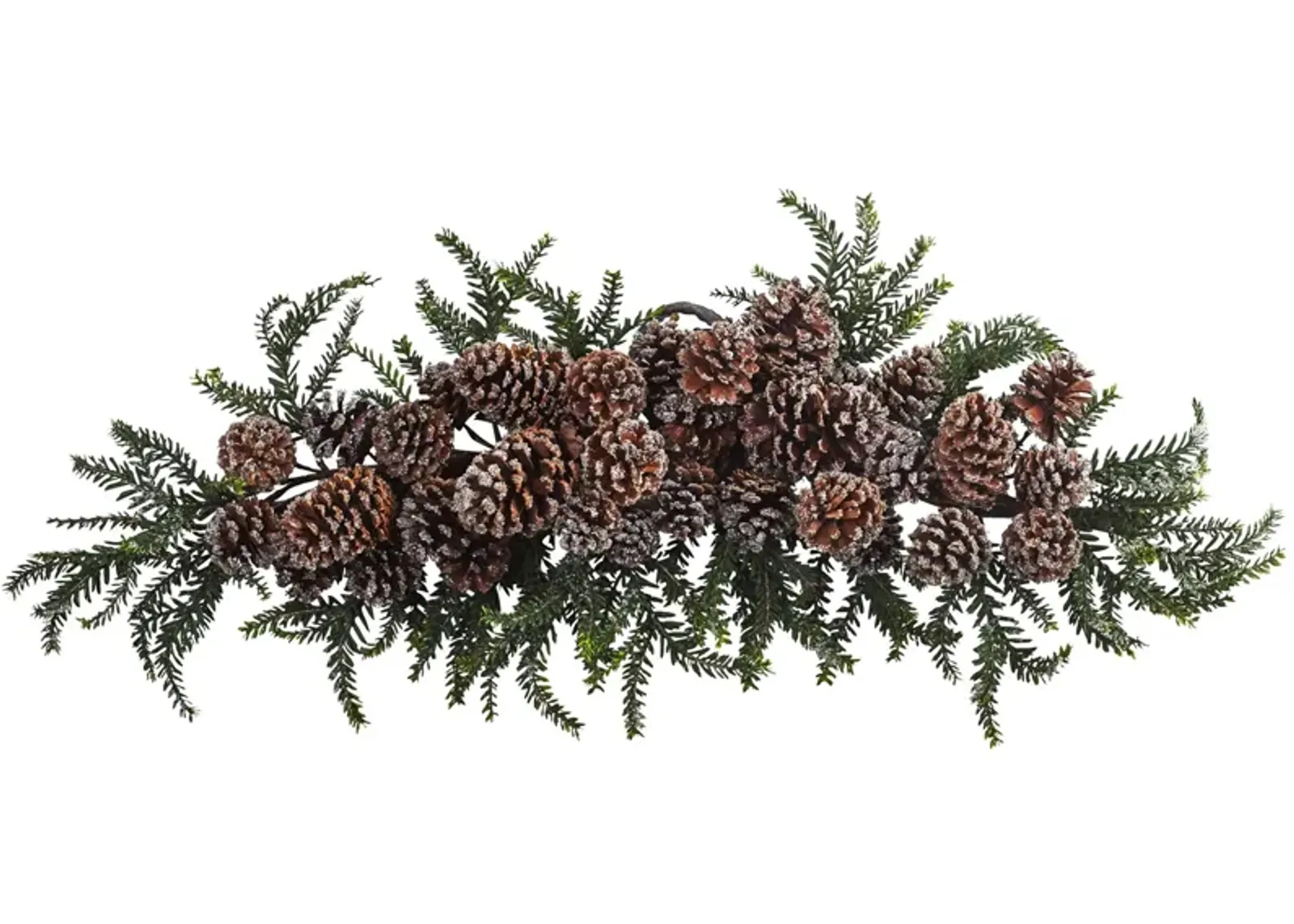 28” Iced Pinecone Swag in Green by Bellanest