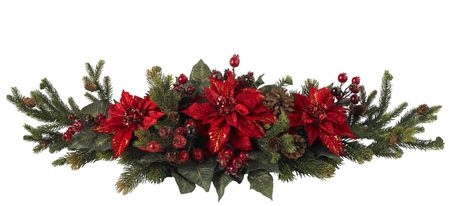 Poinsettia & Berry Centerpiece in Red by Bellanest