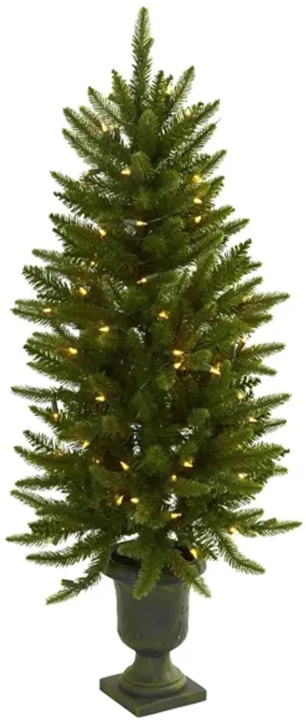 4' Christmas Tree with Urn & Clear Lights