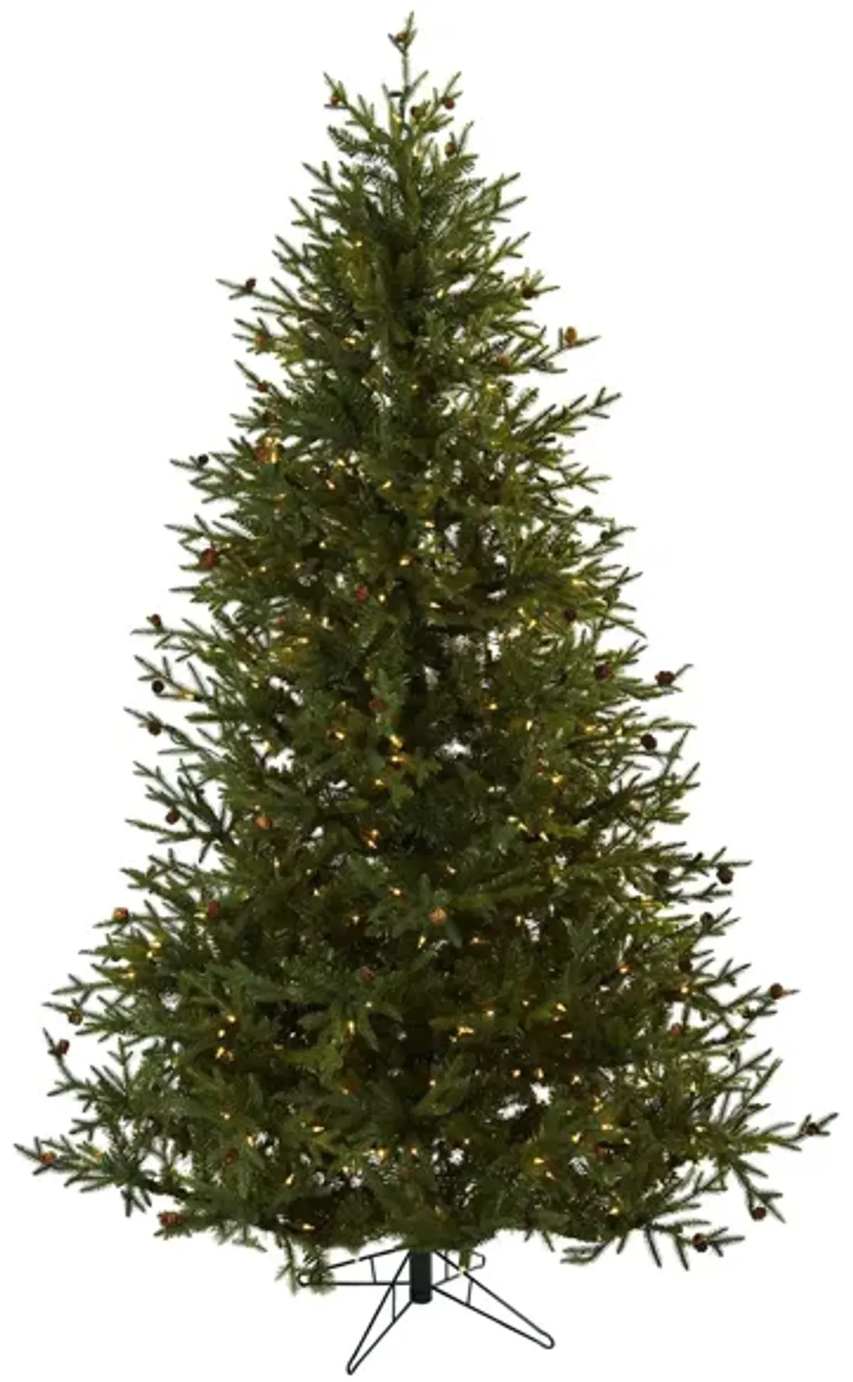 7.5' Classic Pine & Pinecone Christmas Tree in Green by Bellanest