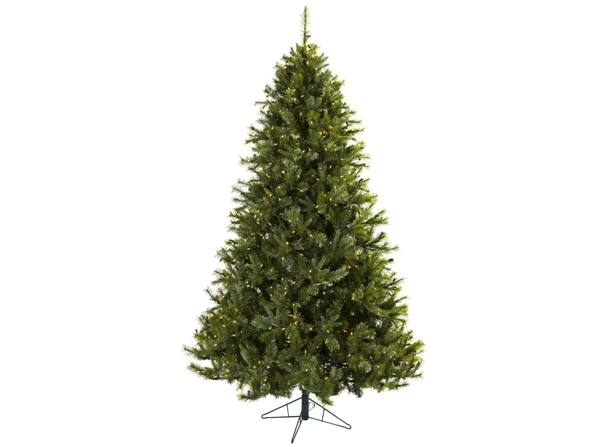 7.5' Majestic Multi-Pine Christmas Tree with Clear Lights in Green by Bellanest