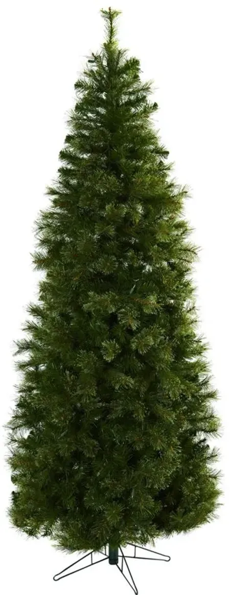 7.5' Cashmere Slim Christmas Tree with Clear Lights in Green by Bellanest