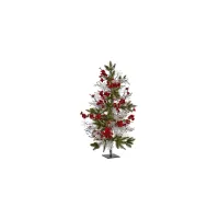 26” Plum Blossom Pine Ice Twig Tree in Red by Bellanest