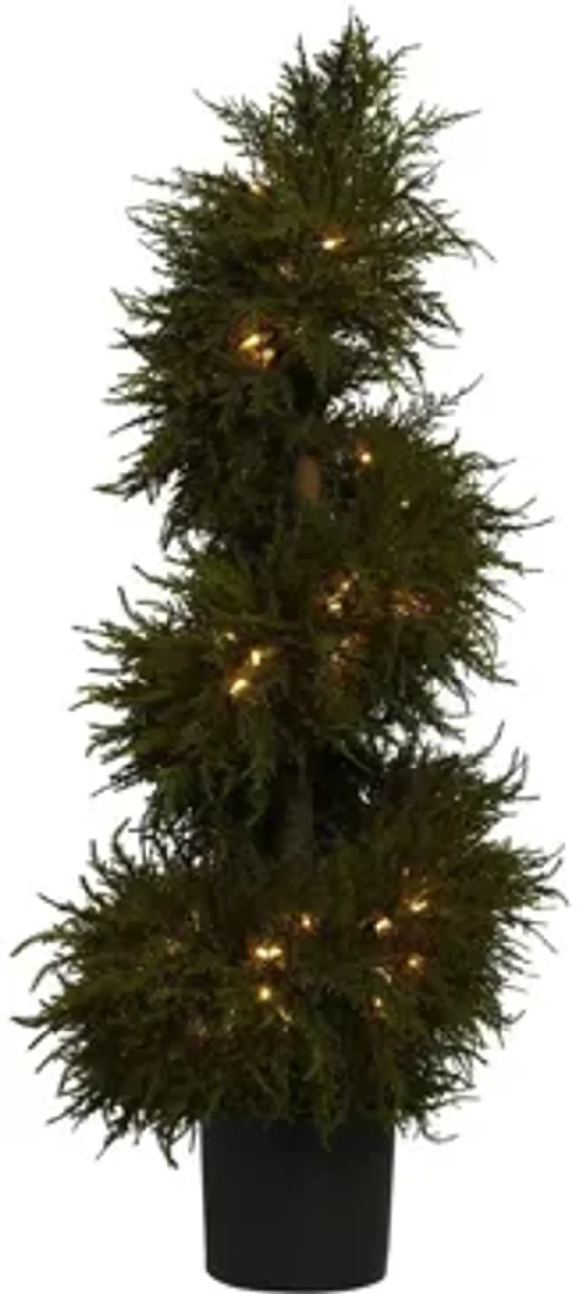 43" Cedar Spiral Topiary with Lights