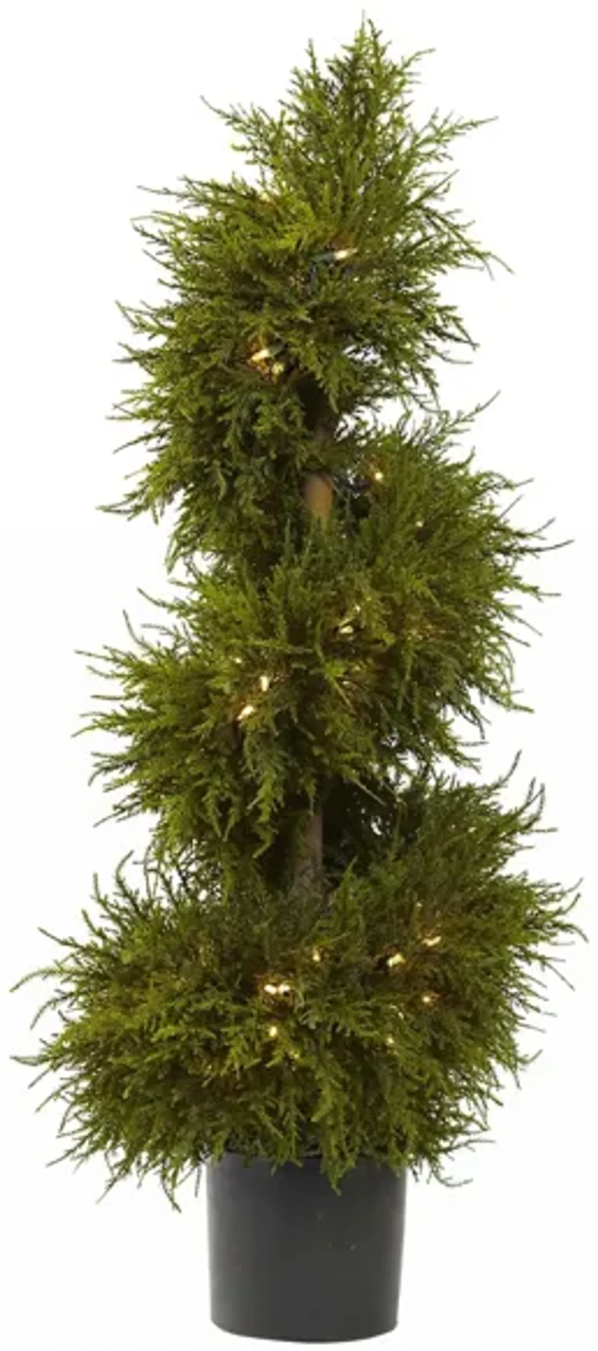 43" Cedar Spiral Topiary with Lights