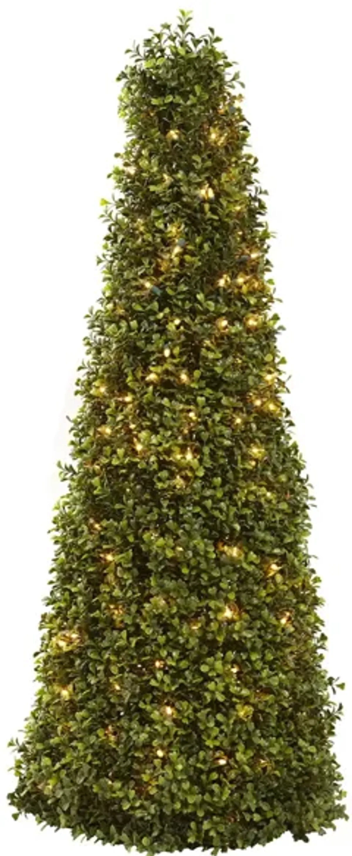 39” Boxwood Cone with Lights in Green by Bellanest