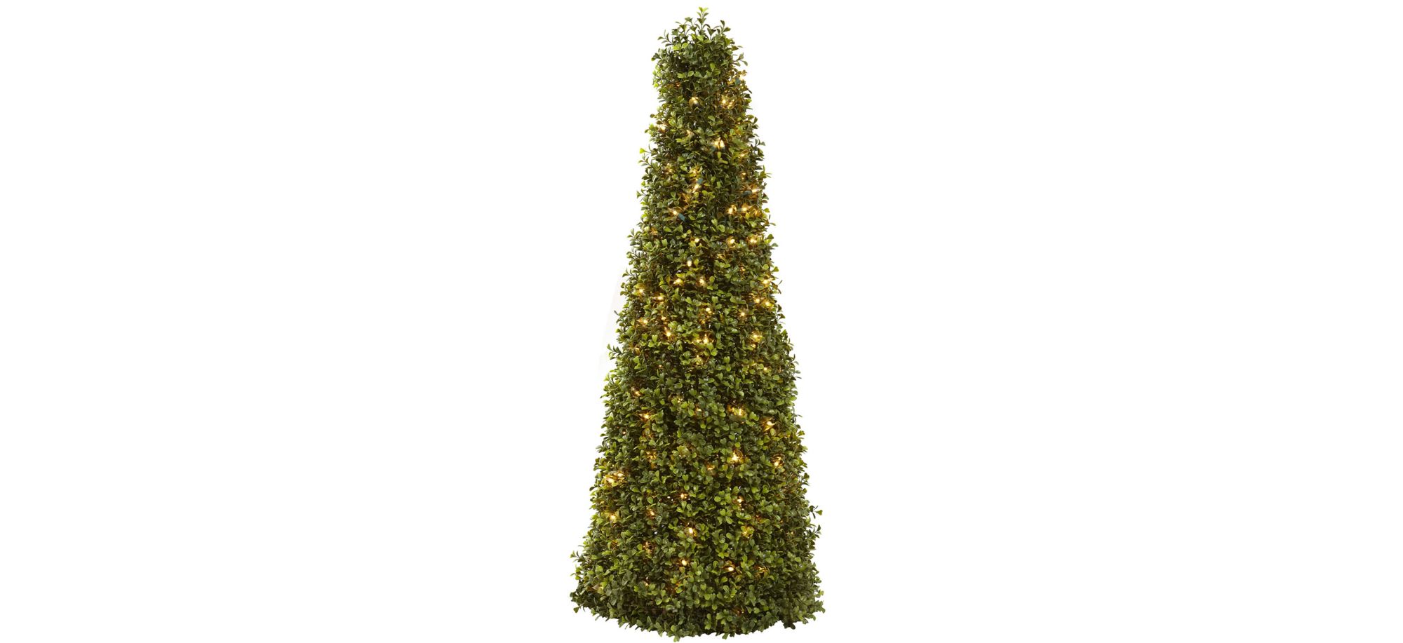 39” Boxwood Cone with Lights in Green by Bellanest