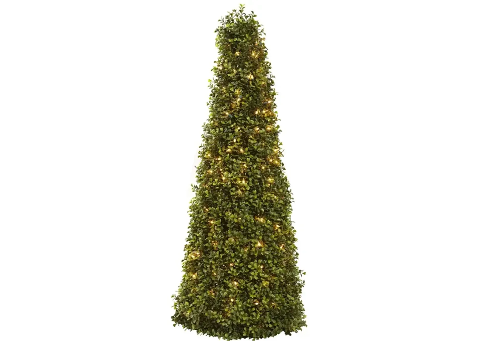 39” Boxwood Cone with Lights in Green by Bellanest