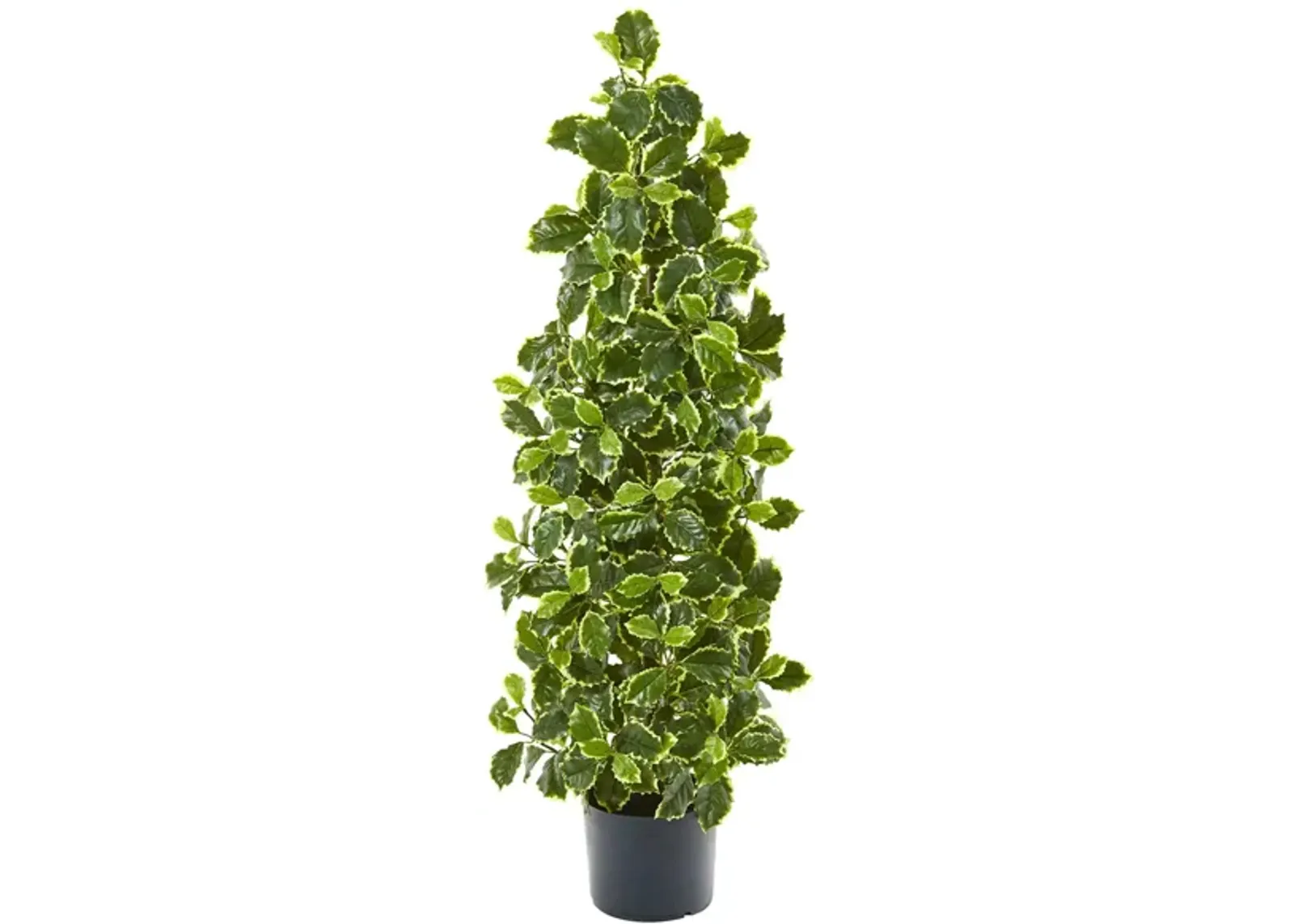 39" Variegated Holly Leaf Artificial Tree in Green by Bellanest